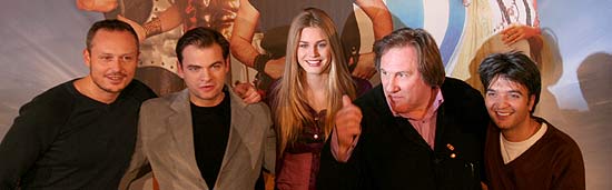 Regisseur Thomas Langmann, die Schauspieler Clovis Corniac, Vanessa Hessler, Gérard Dépardieu, Regisseur Frédéric Forestier (Foto: Martin Schmitz)